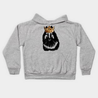 Belgian Tervuren Dog King Queen Wearing Crown Kids Hoodie